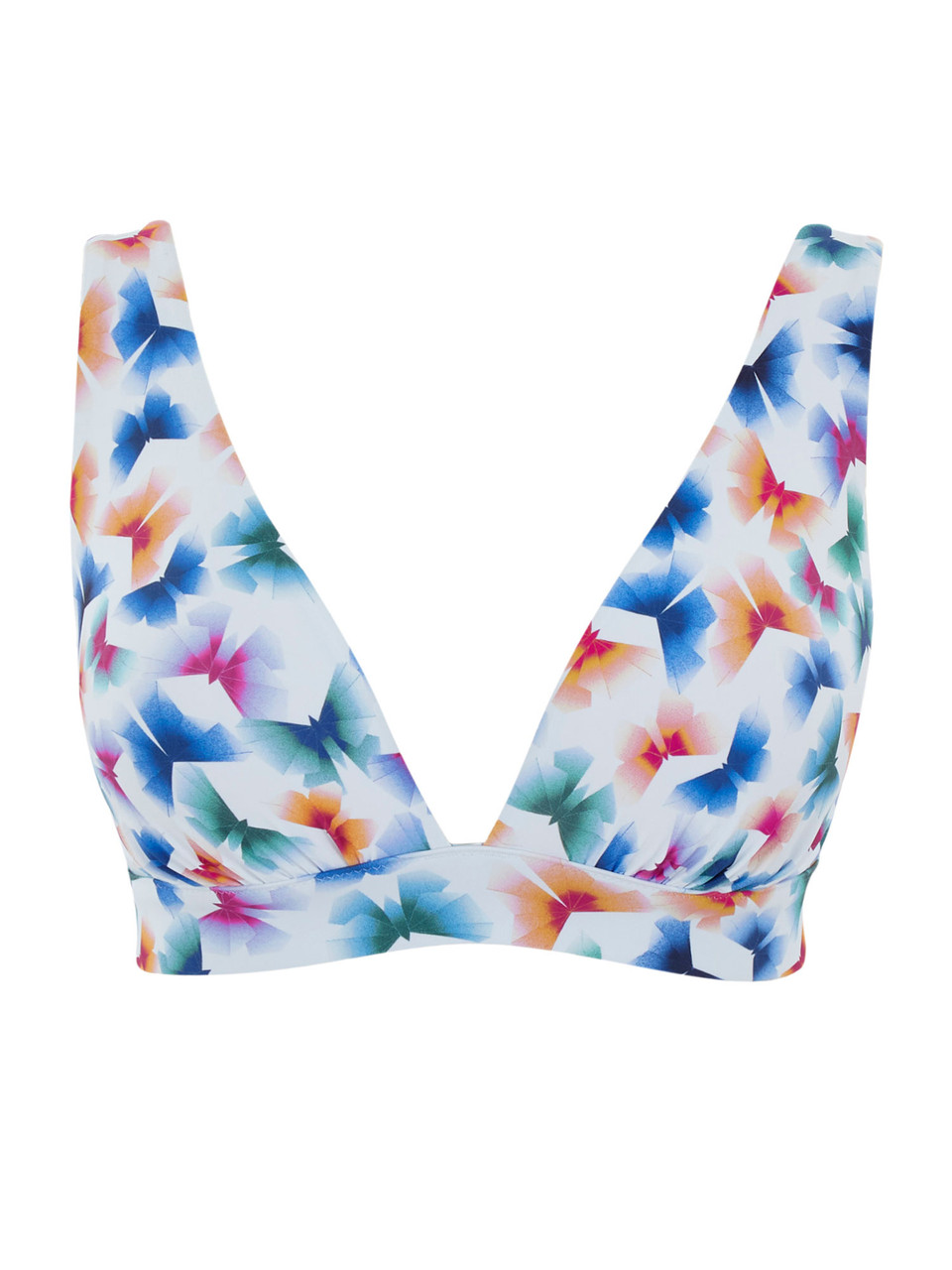 Bikini Triangular De Copa Suave Sin Aros Kara Flutter Print