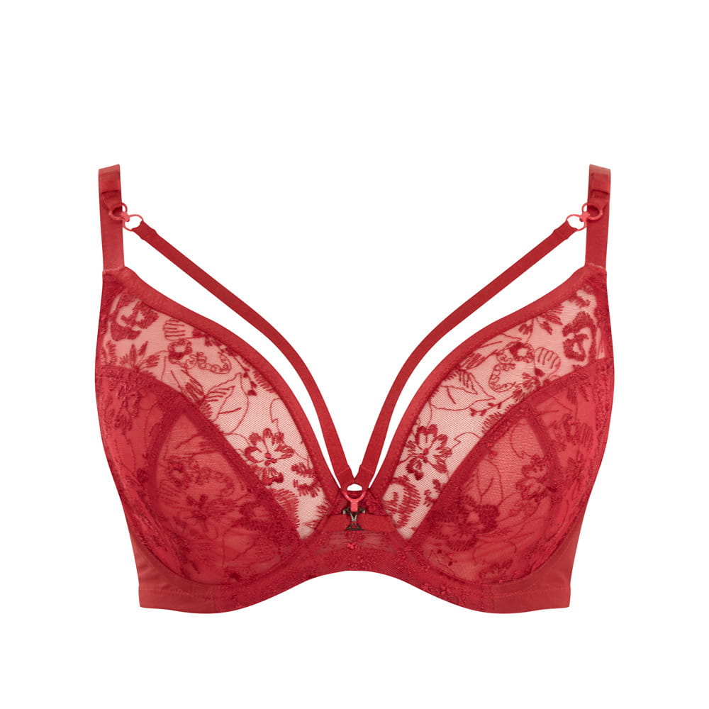 Non-padded Cup Plunge Bra with Decollete Yasmin Ruby