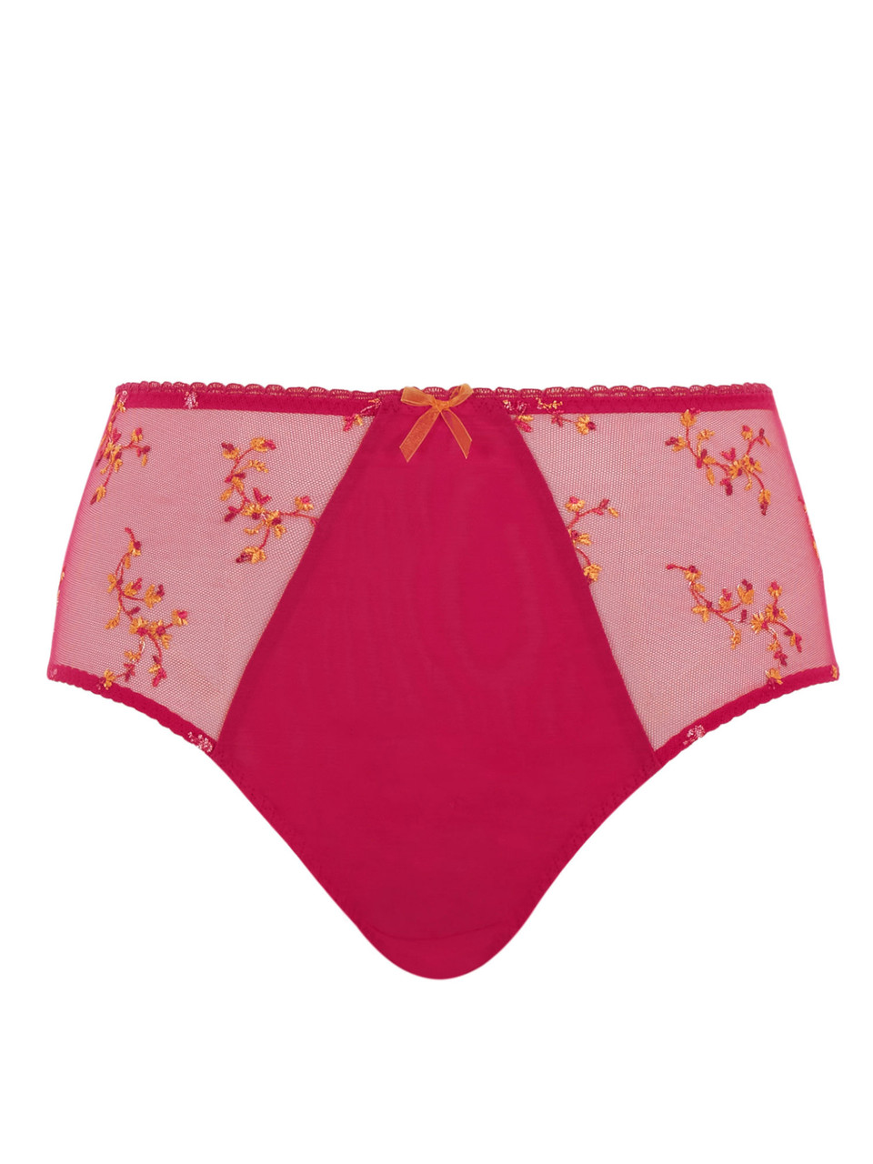 Cueca de Cintura Alta com Bordados Florais Meadow Raspberry