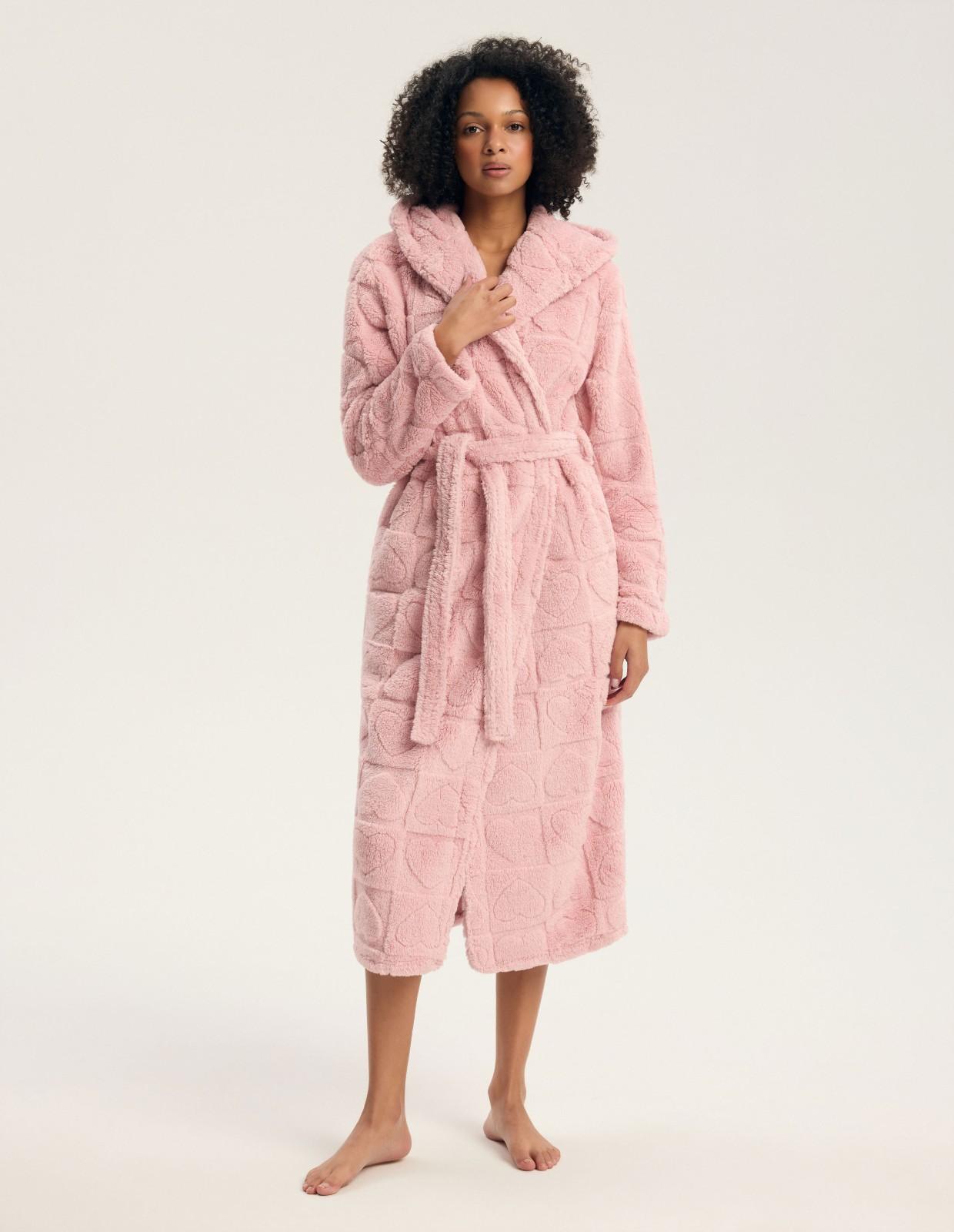 Robe com Capuz Gitte Rosa com Corações 2