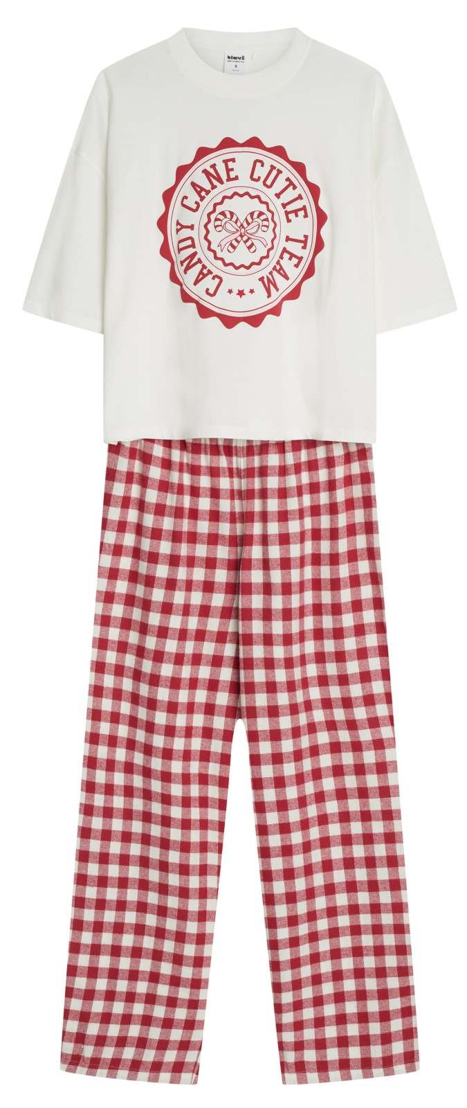 Pijama Comprido Candy Cutie Flanela Ecru