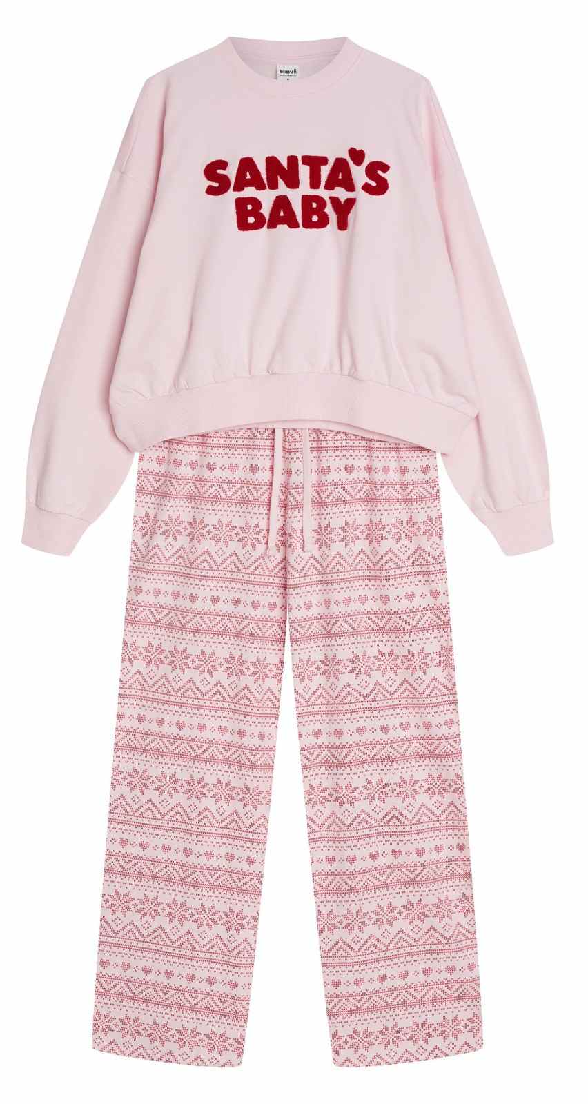 Pijama Comprido Sugar Glaze com Sweatshirt e Calças Rosa