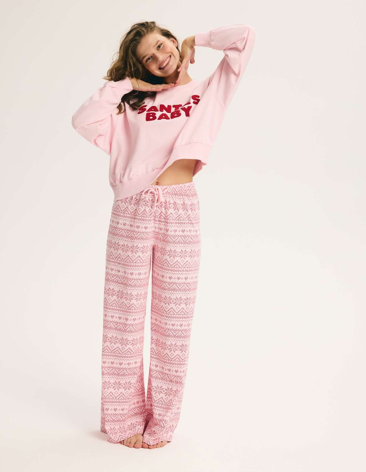 Pijama Comprido Sugar Glaze com Sweatshirt e Calças Rosa 2