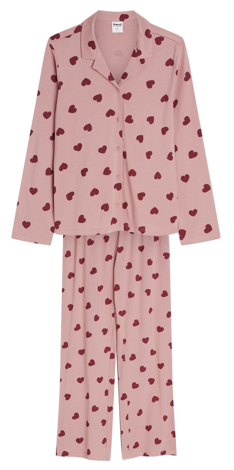 Pijama Comprido Softie Rosa com Corações