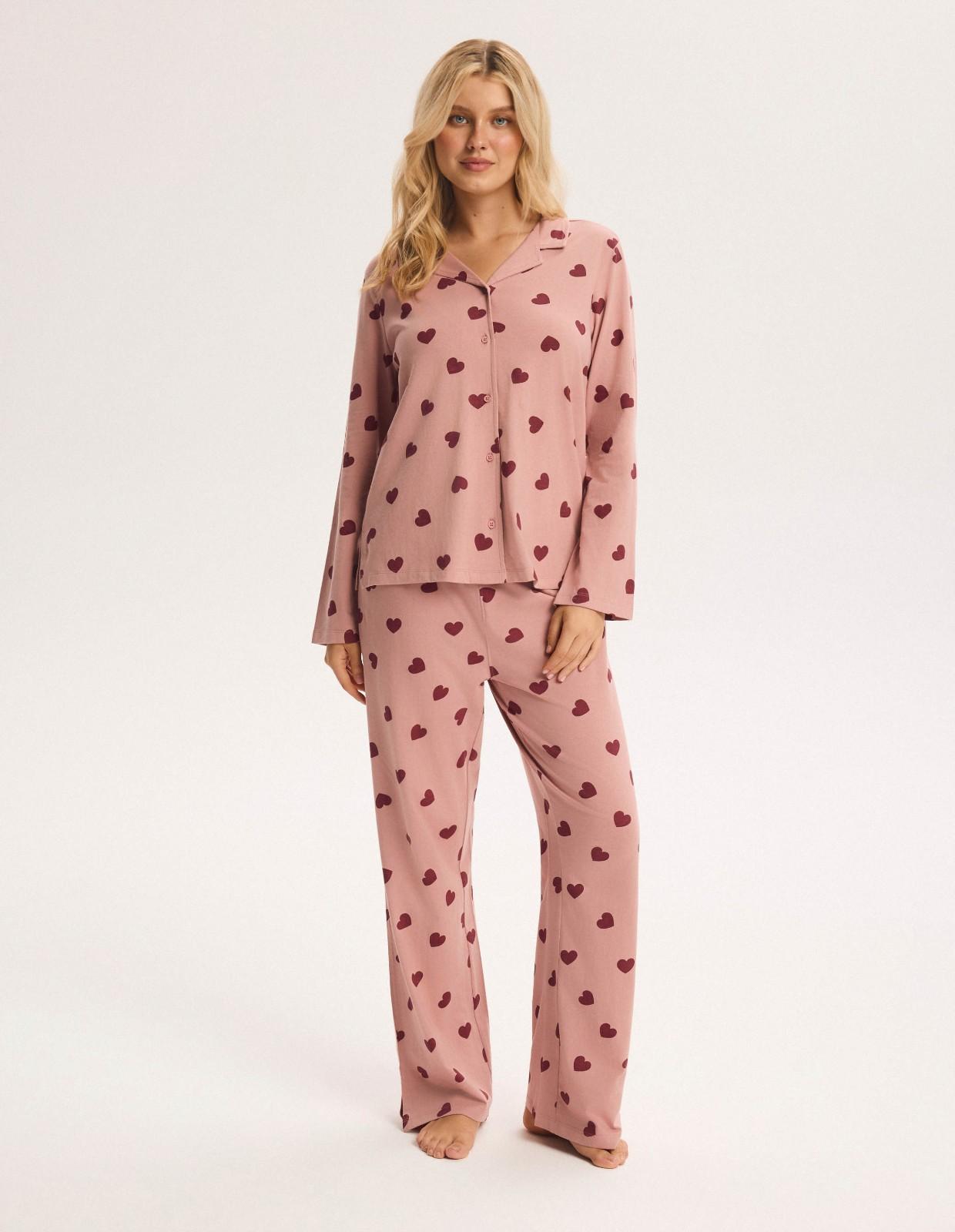 Pijama Comprido Softie Rosa com Corações 2
