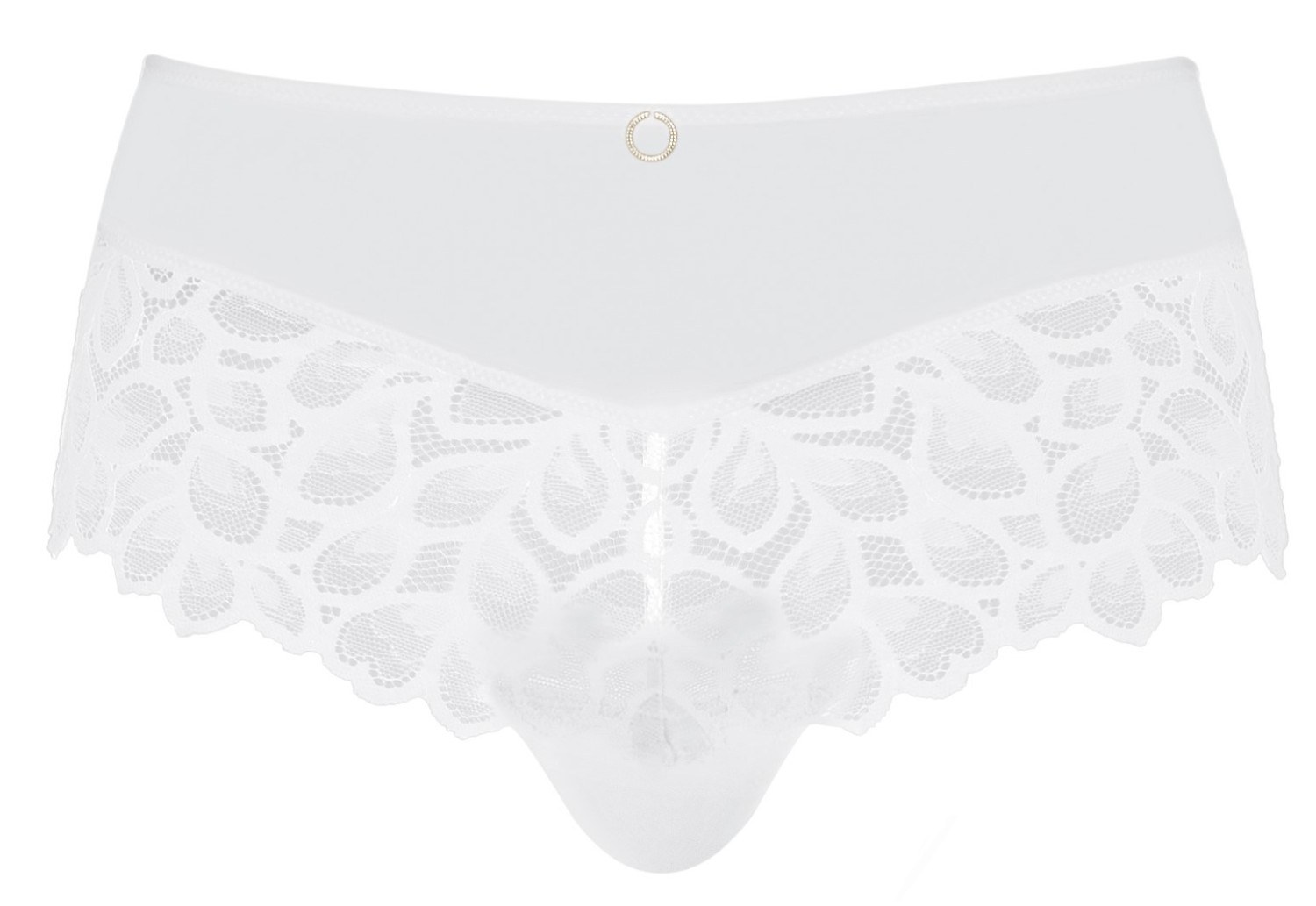 High Waist Brief with detailed embroidery Allure Ivory