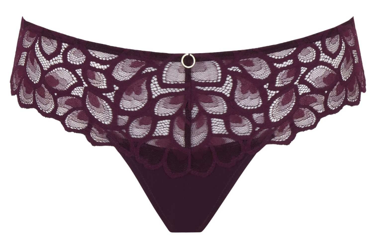 Cueca Tanga Rendada Allure Plum