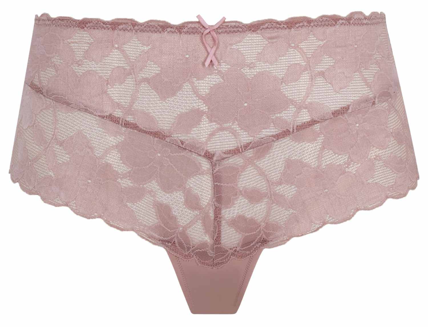 Cueca de Cintura Alta Rendada Amour Rose Pink