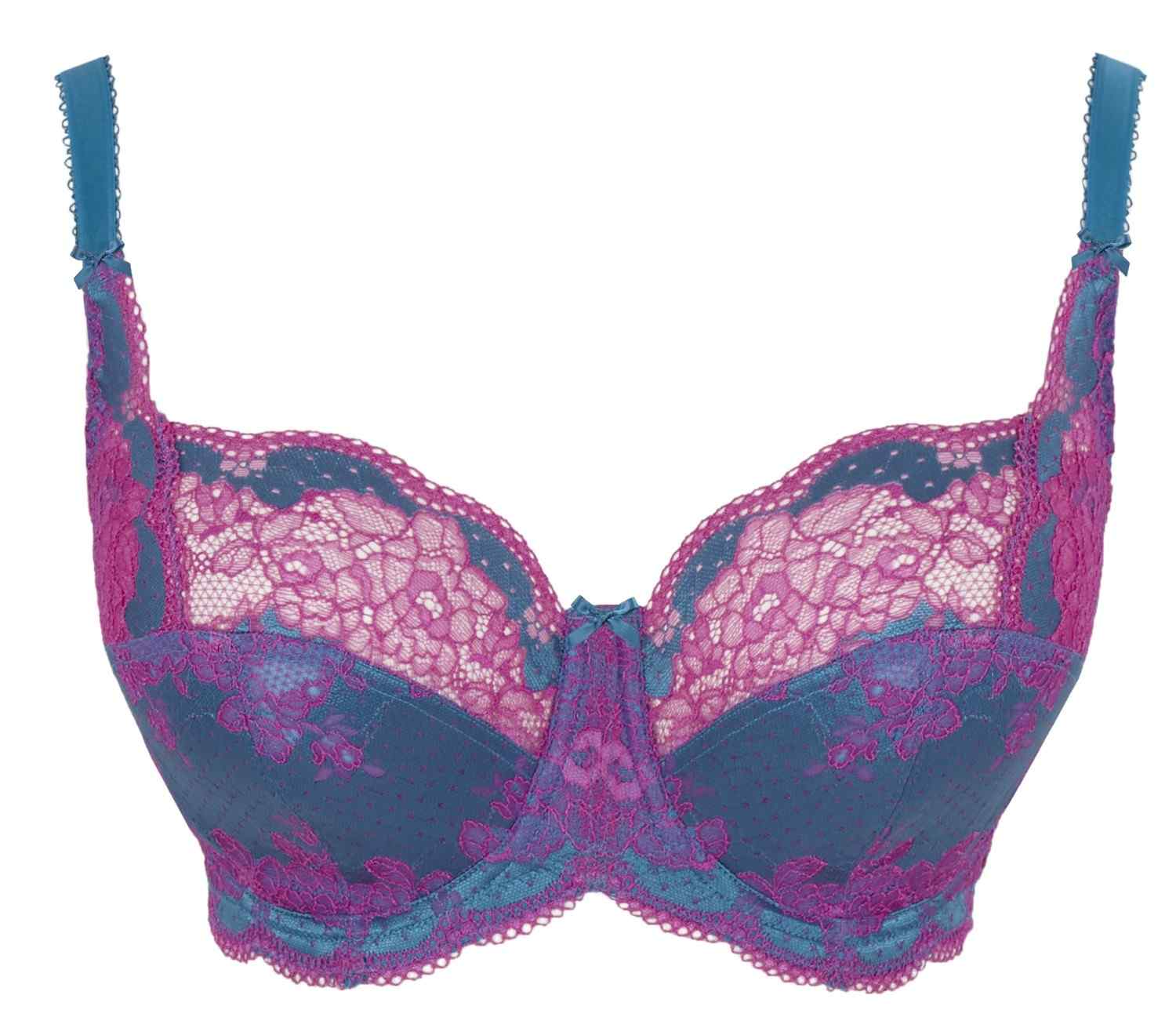Sujetador Full Cup de Copa Suave con Encaje Clara Teal Magenta
