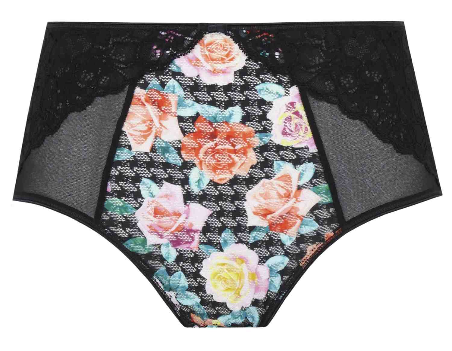 Braguita de Cintura Alta con Encaje Envy Black/Rose