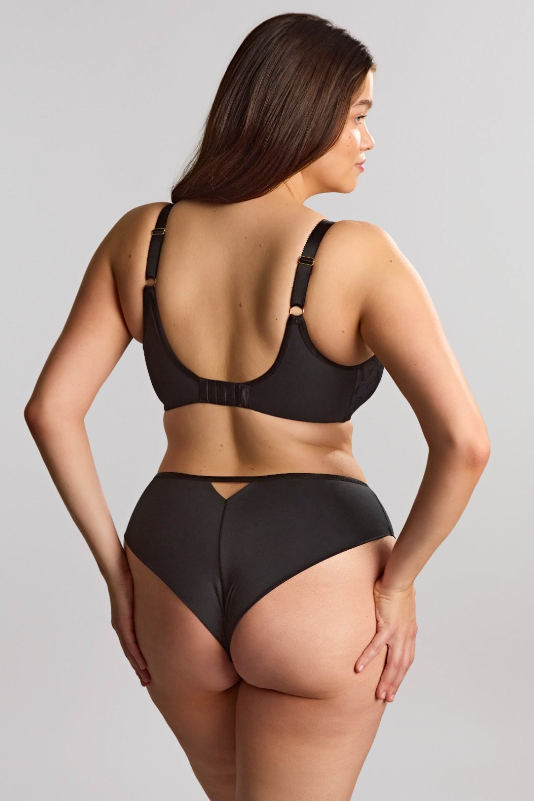 Non-padded Full Cup Bra with Lace Flora Black 2