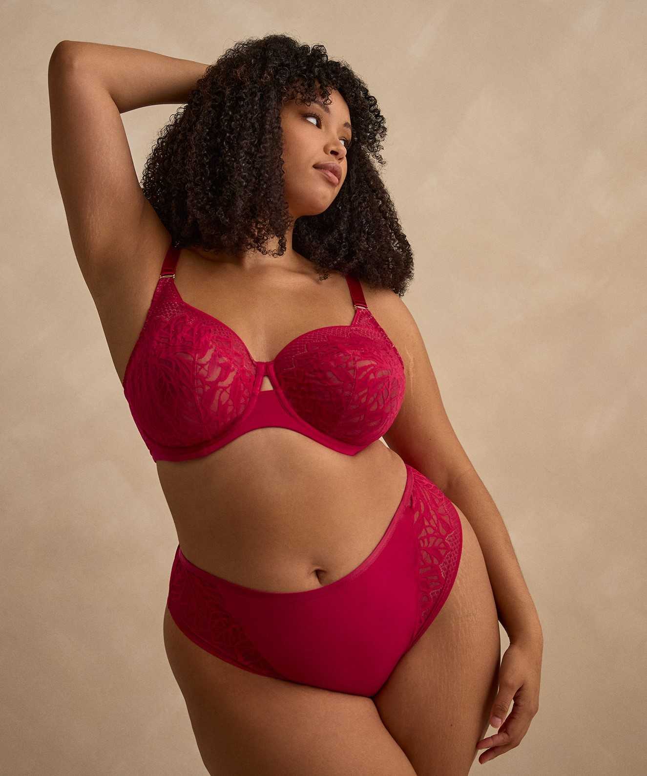 Sujetador Escotado de Copa Suave Con Encaje Sophia Raspberry 3
