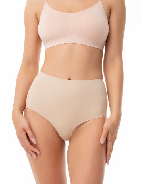 Cueca Brasileira de Cintura Alta Amber Bege