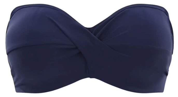 Anya Twist Navy Strapless Bikini Top