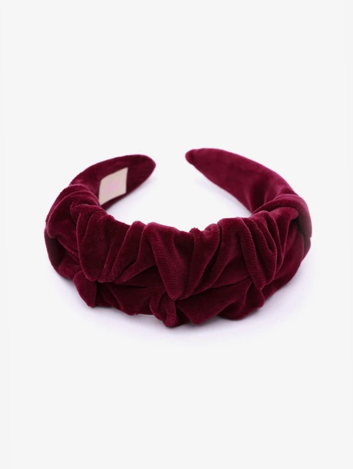 Headband Wrinkle Velvet Bordeaux