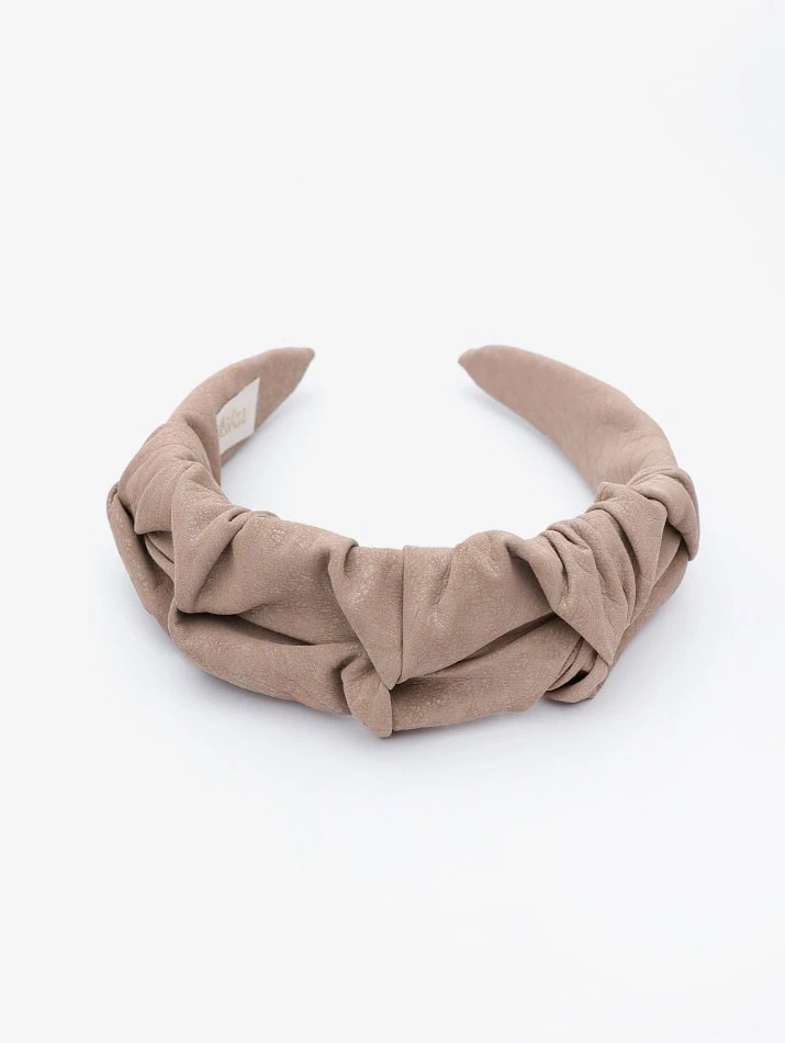 Headband Wrinkle Leather Bege