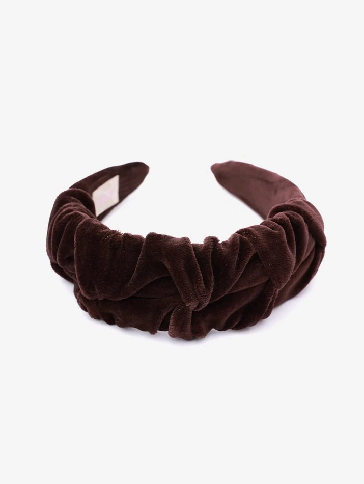 Headband Wrinkle Velvet Chocolate