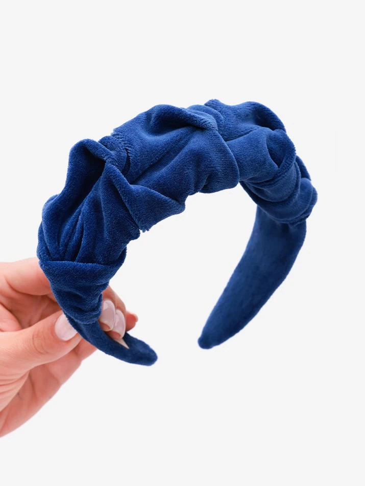 Headband Wrinkle Velvet Indigo