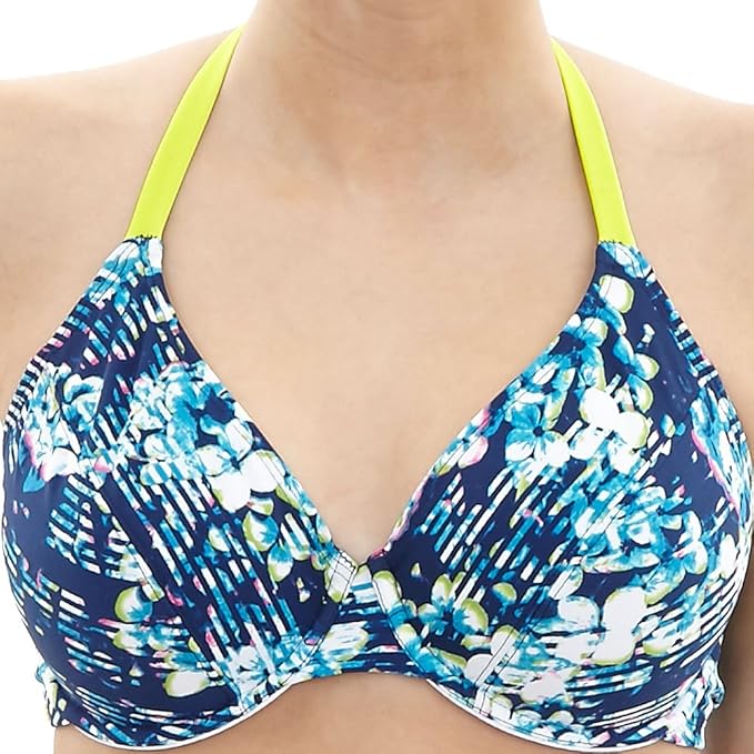 Bikini Halter de Copa Suave Con Aros Blaire Floral Stripe 1
