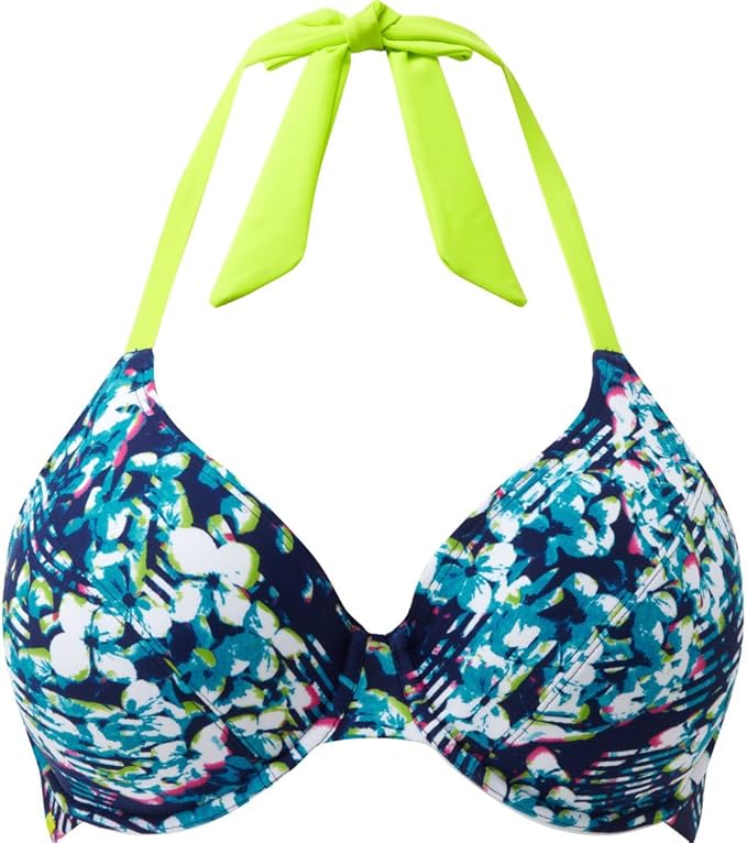 Bikini Halter de Copa Suave Con Aros Blaire Floral Stripe