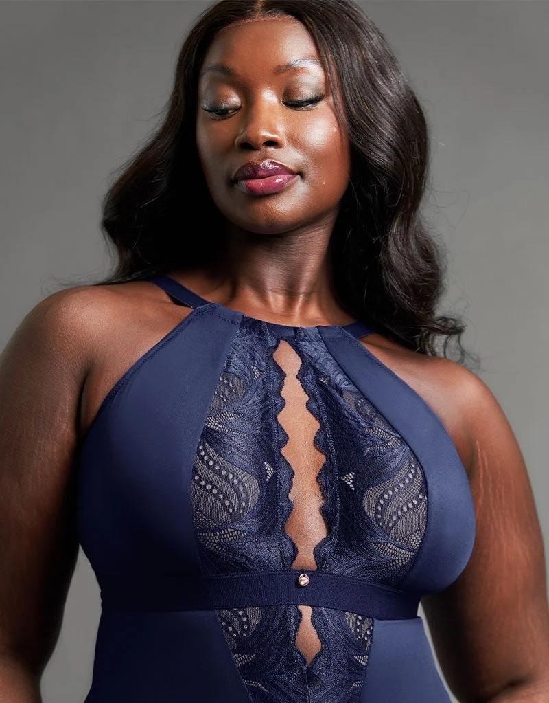 Body de Copa Mole Sem Aros com Decote em V Indulgence Navy Blue 2