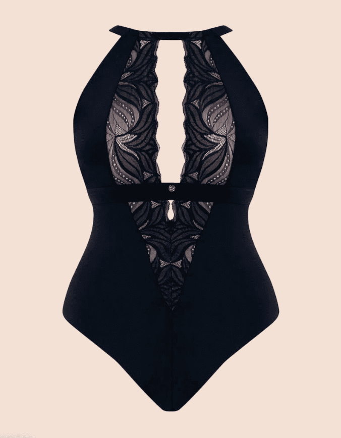 Body de Copa Mole Sem Aros com Decote em V Indulgence Black/Latte