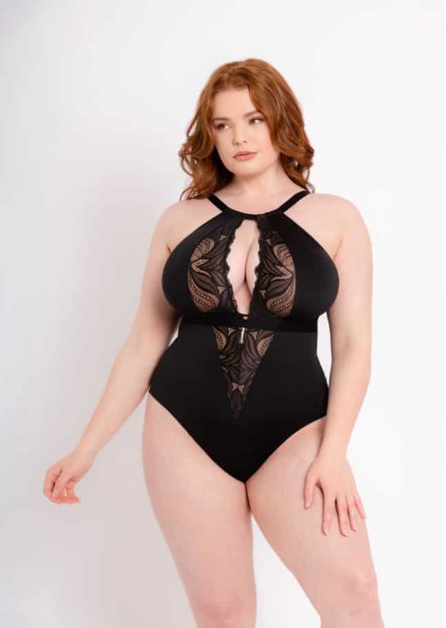 Body de Copa Mole Sem Aros com Decote em V Indulgence Black/Latte 1