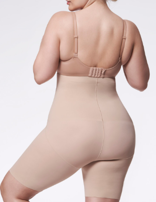 Beige High Waist Shaping Shorts 2