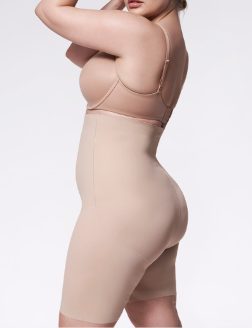 Beige High Waist Shaping Shorts 1