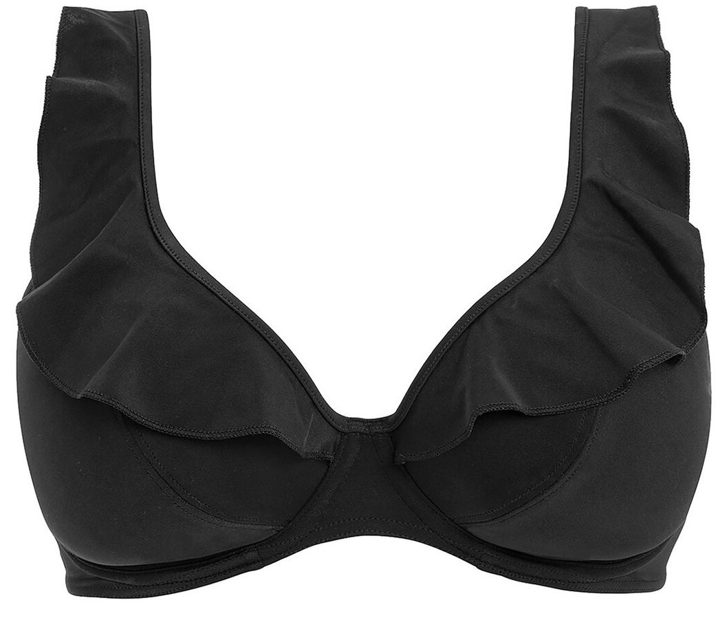 Biquíni Decotado de Copa Mole Jewel Cove Preto Liso