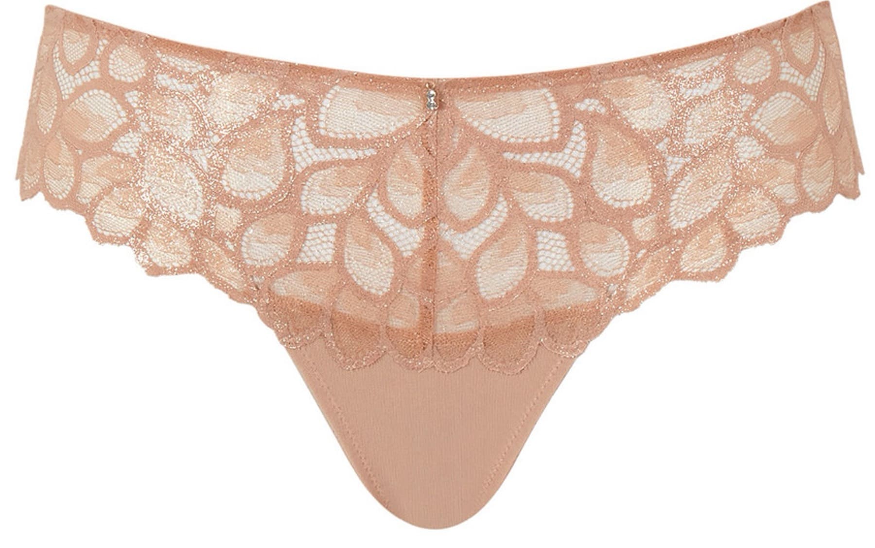 Cueca Tanga Rendada Allure Champagne Gold