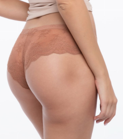 Cueca Asa Delta Rendada Tanga Caramel