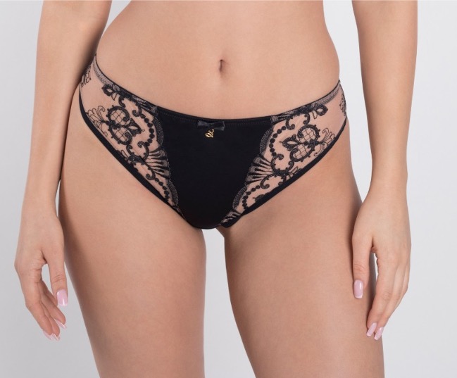 Brazilian Cut Brief with Swiss Embroidery Perla Black 1