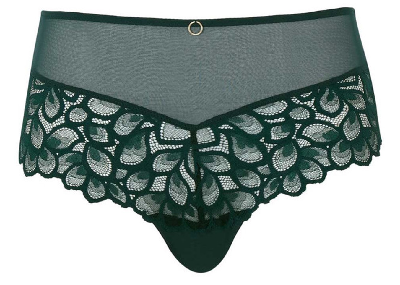 High Waist Brief with Vegetable Embroidery Allure Forest