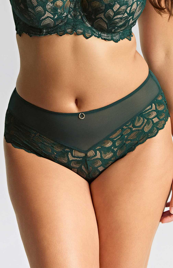High Waist Brief with Vegetable Embroidery Allure Forest 1