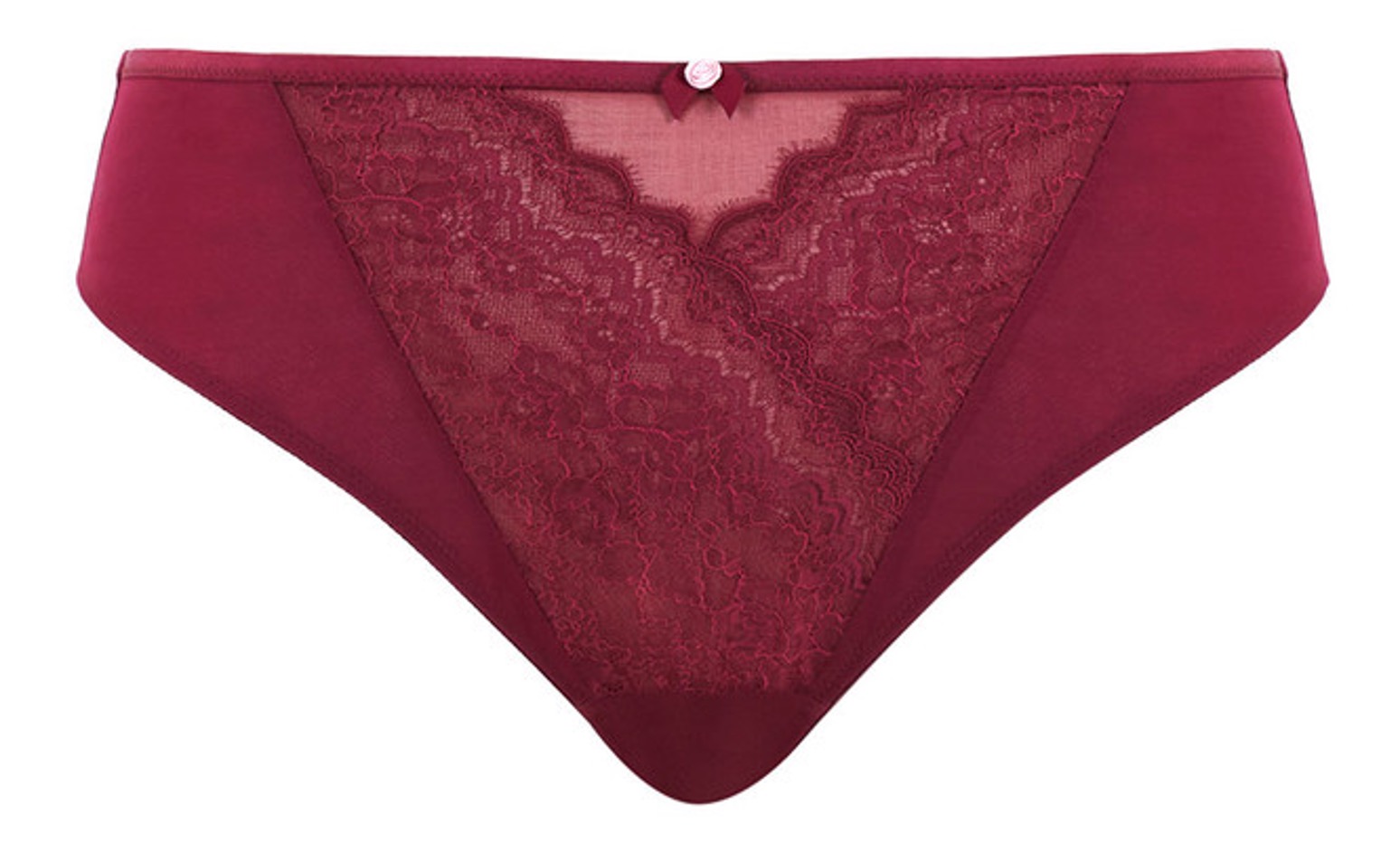 Braguita de Cintura Alta con Encaje Natalia Bordeaux Red