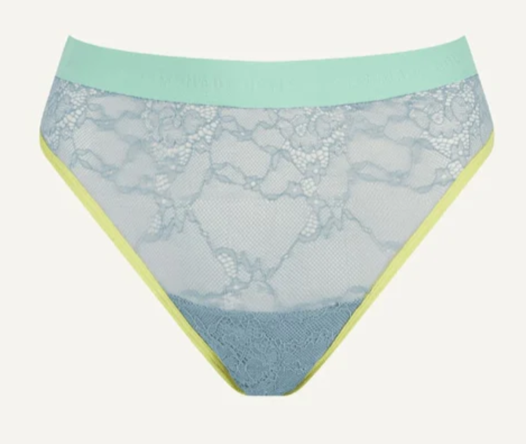 Cueca Asa Delta de Cintura Alta Cavada na Virilha Signature Denim Blue