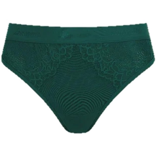 Cueca Asa Delta de Cintura Alta Cavada na Virilha Signature Forest Green