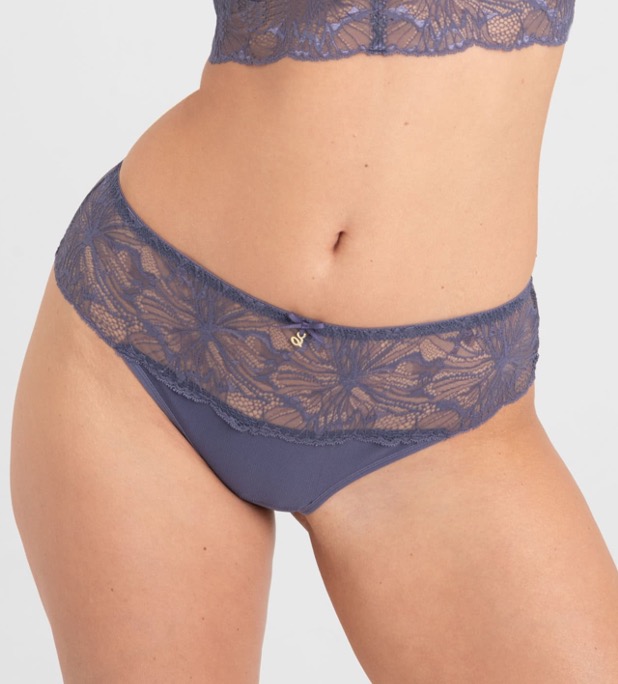 Lace Thong Mila Anthracite 1