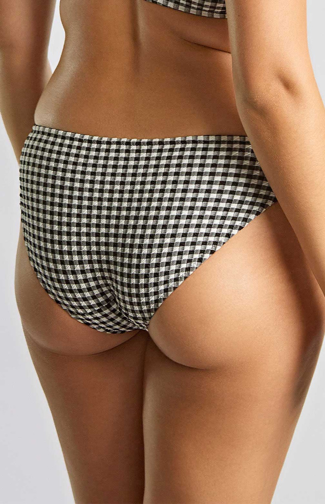 Cueca de Banho Clássica Olivia Black Gingha 2