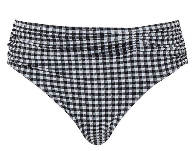 Cueca de Banho de Cintura Média Olivia Black Gingha