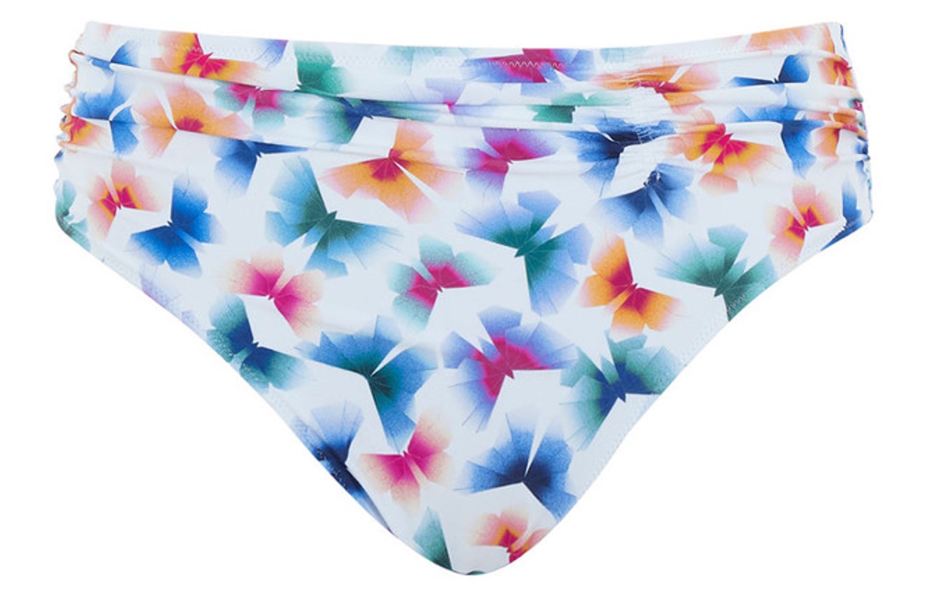 Cueca de Banho de Cintura Média Olivia Flutter Print