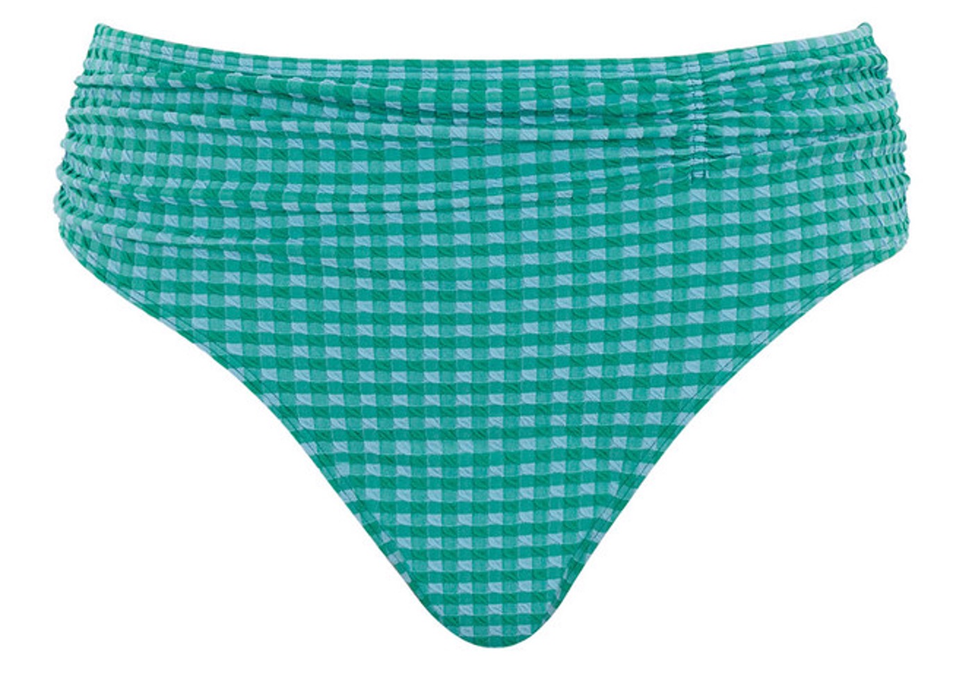 Cueca de Banho de Cintura Média Olivia Green Ginghm