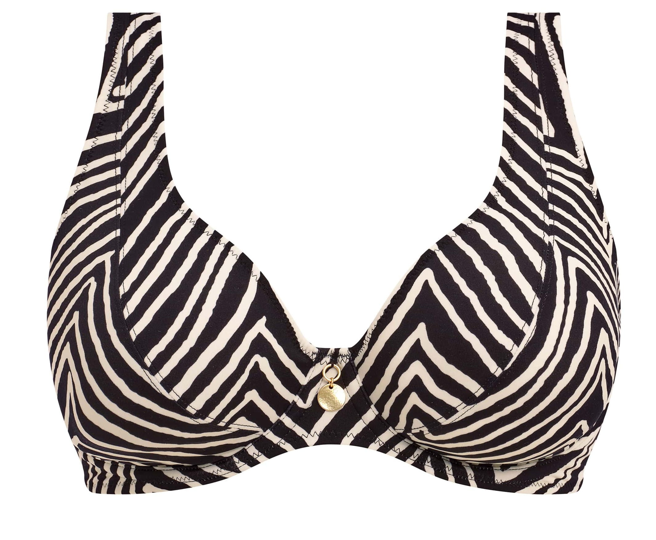 Biquíni Decotado de Copa Mole Fiji Falls Preto