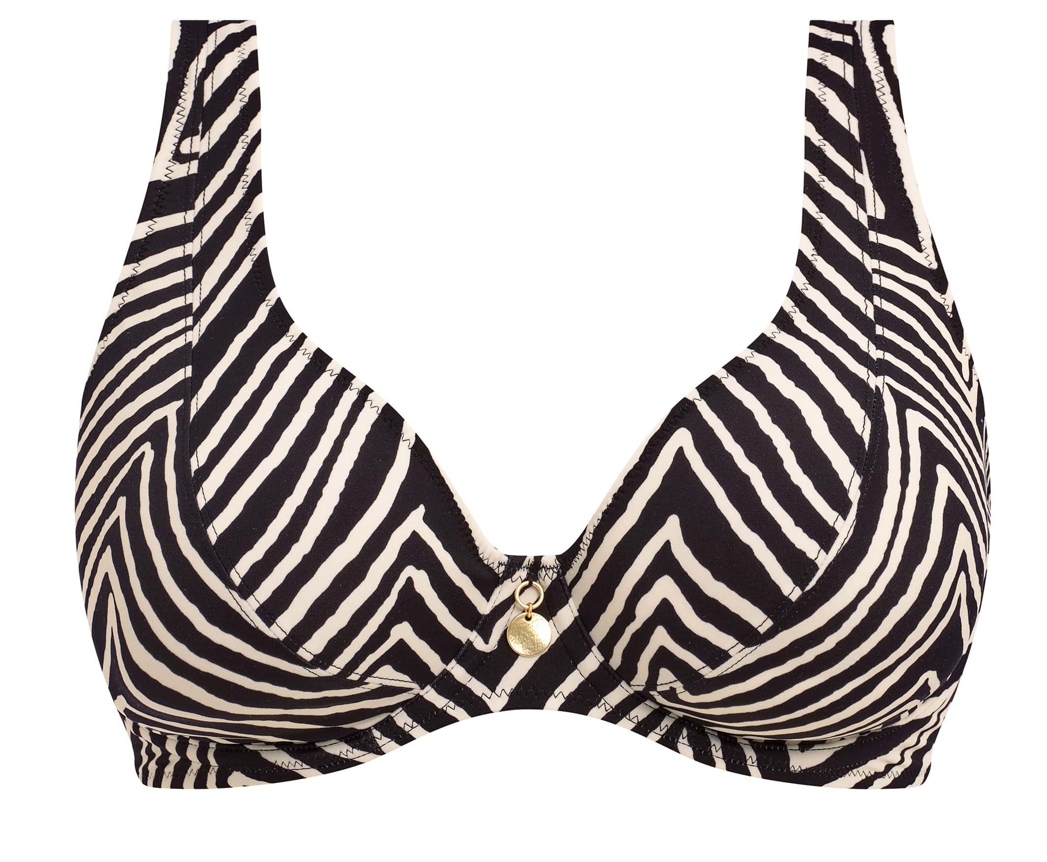 Biquíni Decotado de Copa Mole Fiji Falls Preto