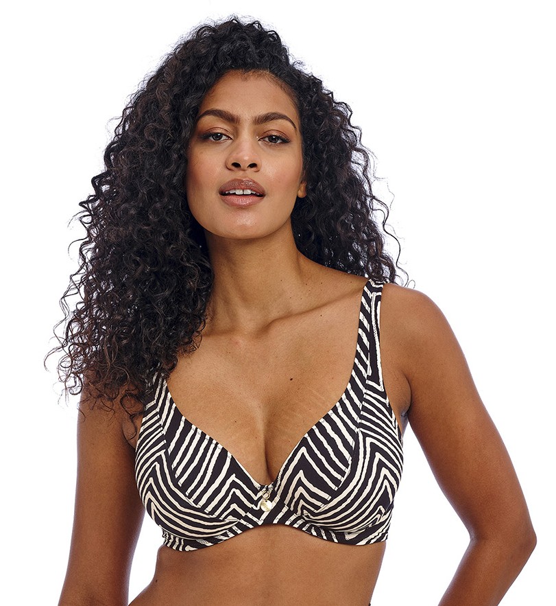 Biquíni Decotado de Copa Mole Fiji Falls Preto 1