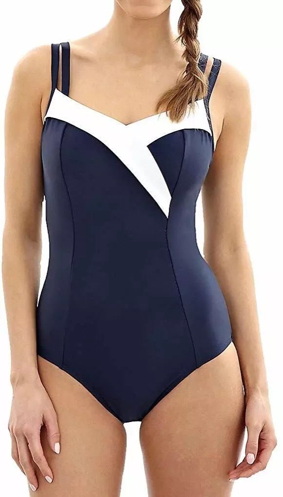 Fato de Banho Balconnet De Copa Mole Com Aros Portofino Navy/White 1