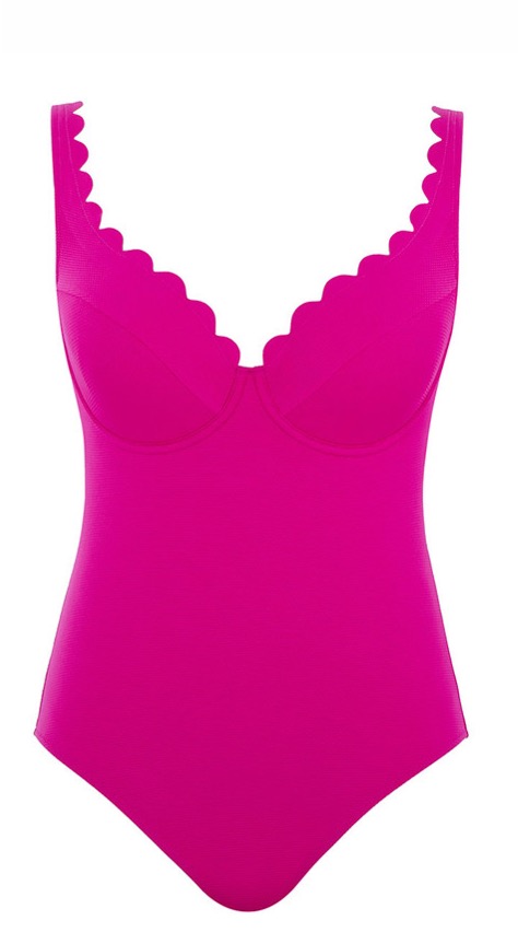 Fato de Banho Plunge de Copa Mole com Aros Rita Magenta