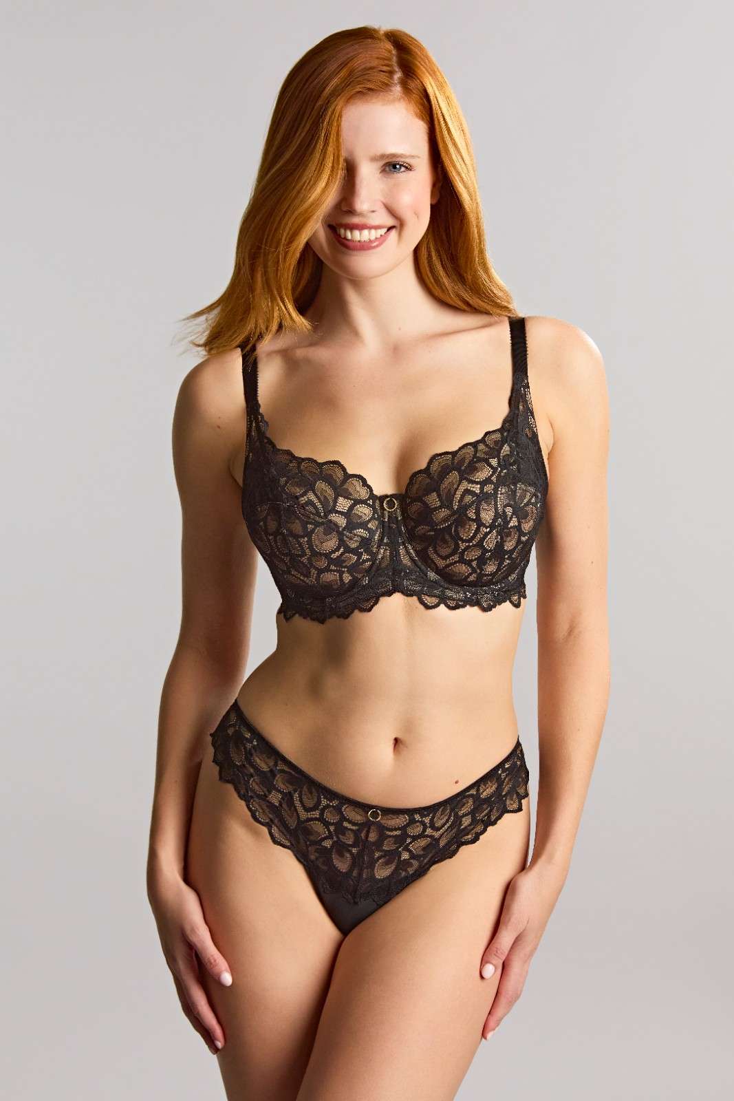 Braguita Tanga con Encaje Allure Black/Latte 1