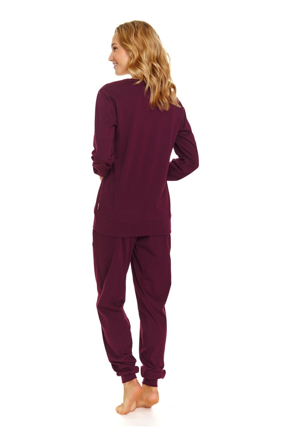 Long Sleeve Pyjamas With Trousers Burgundy 1